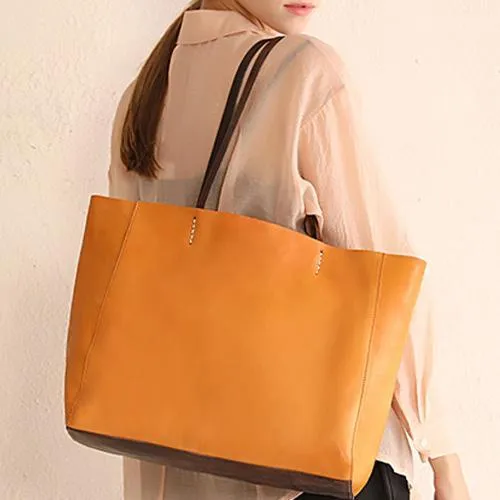 17" Black Ladies Leather Tote Bags Womens Tote Purses Large Black Tote Shoulder Bag