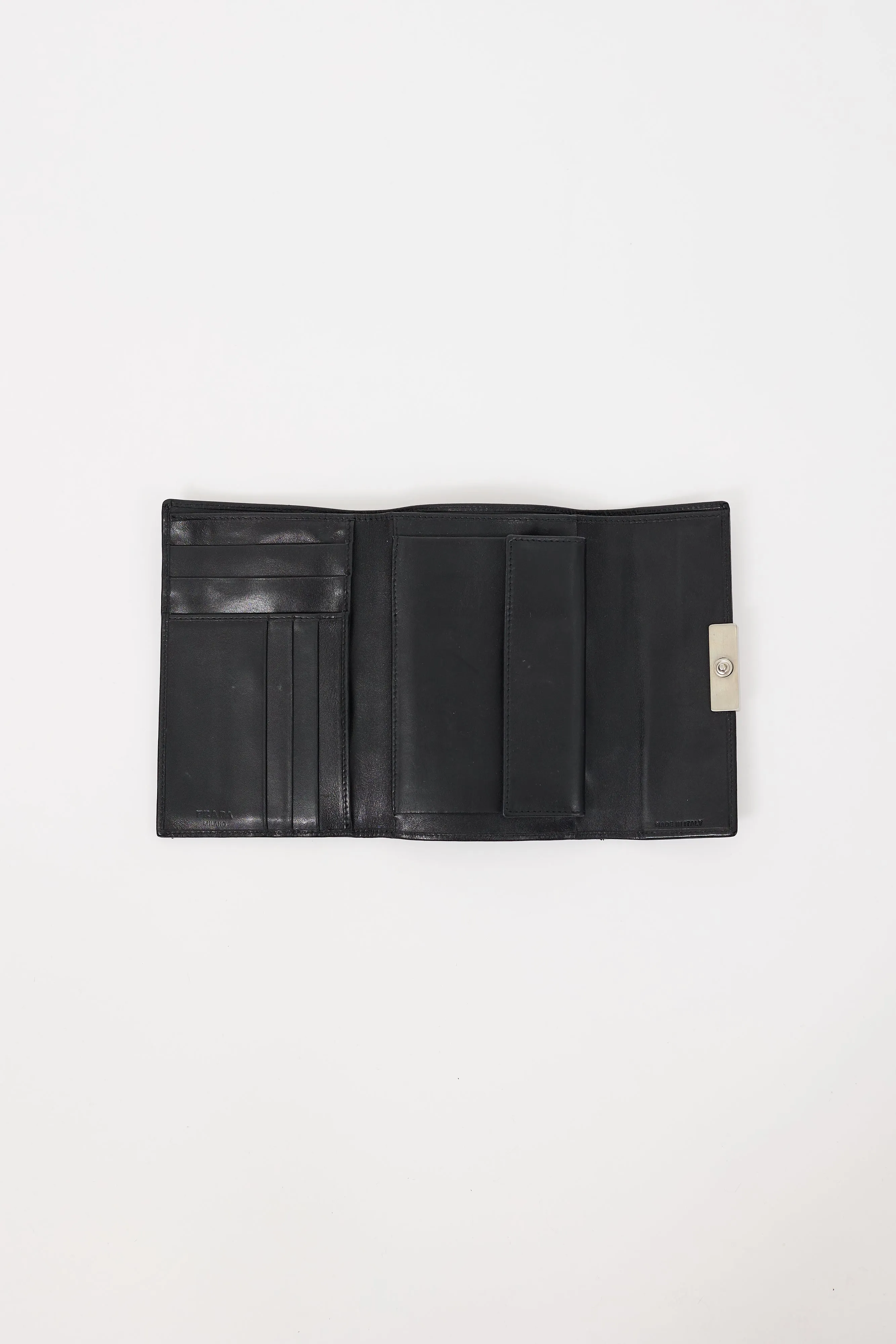 Black Leather Trifold Wallet