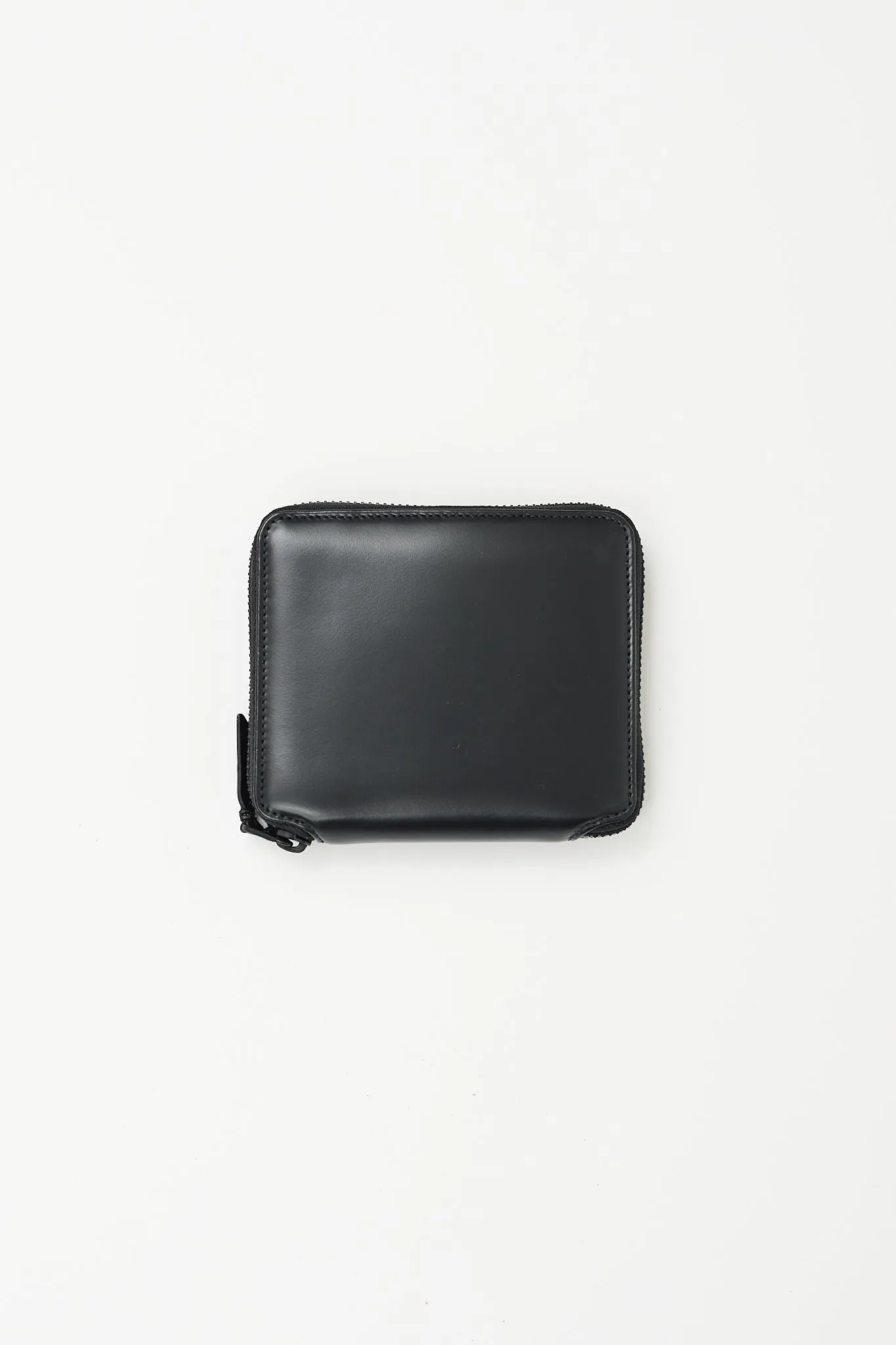 Black Leather Zip Bi-Fold Wallet