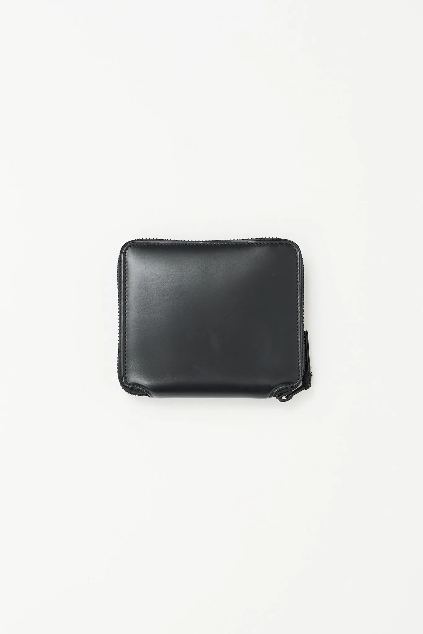 Black Leather Zip Bi-Fold Wallet
