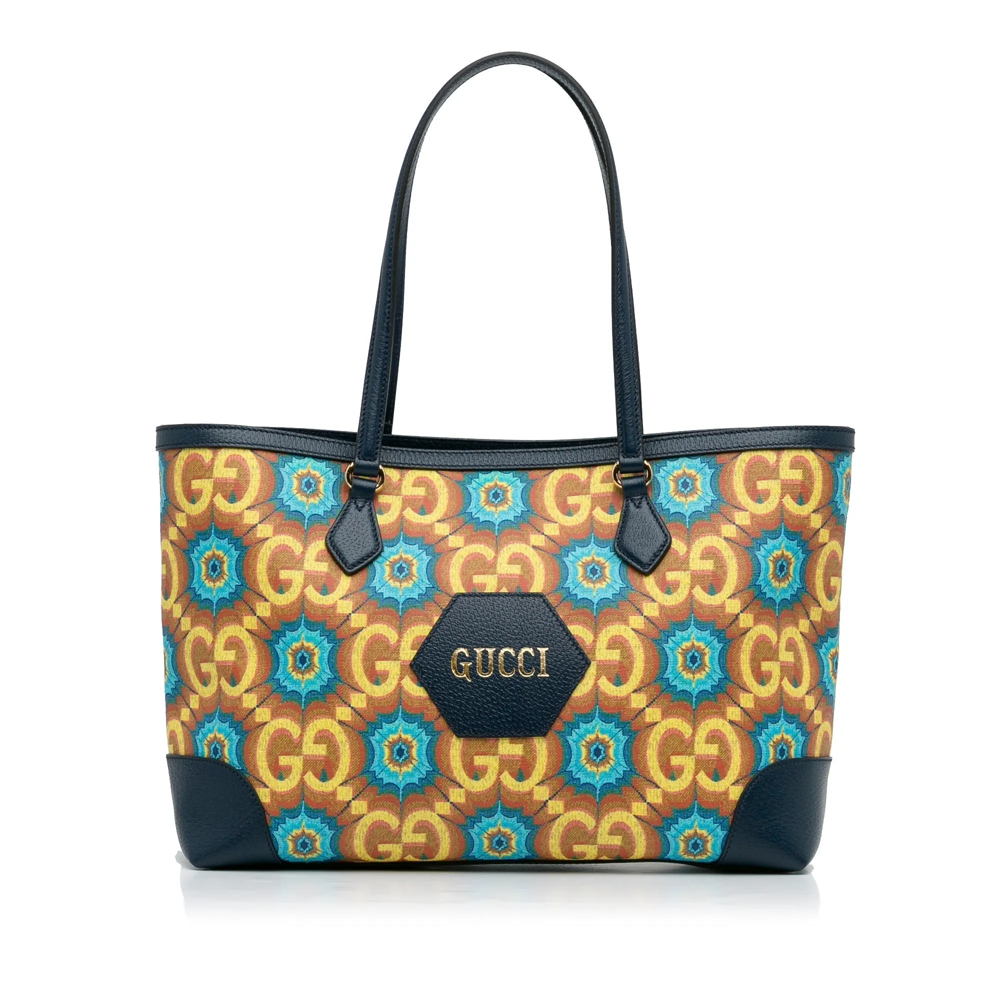 Blue Gucci Medium GG Supreme Kaleidoscope 100 Ophidia Tote
