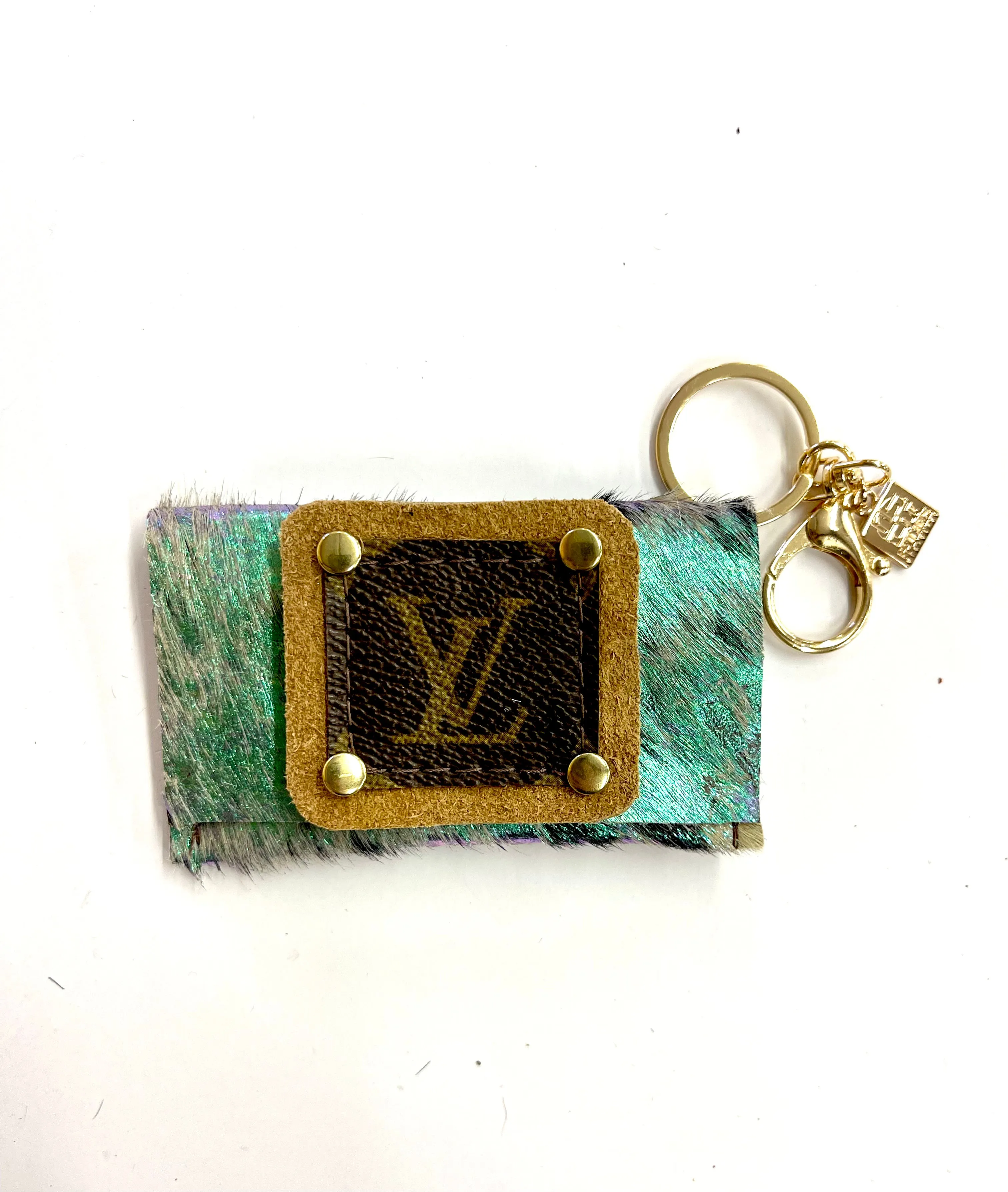 Cardholder  multiple options with LV patch with border in Camel