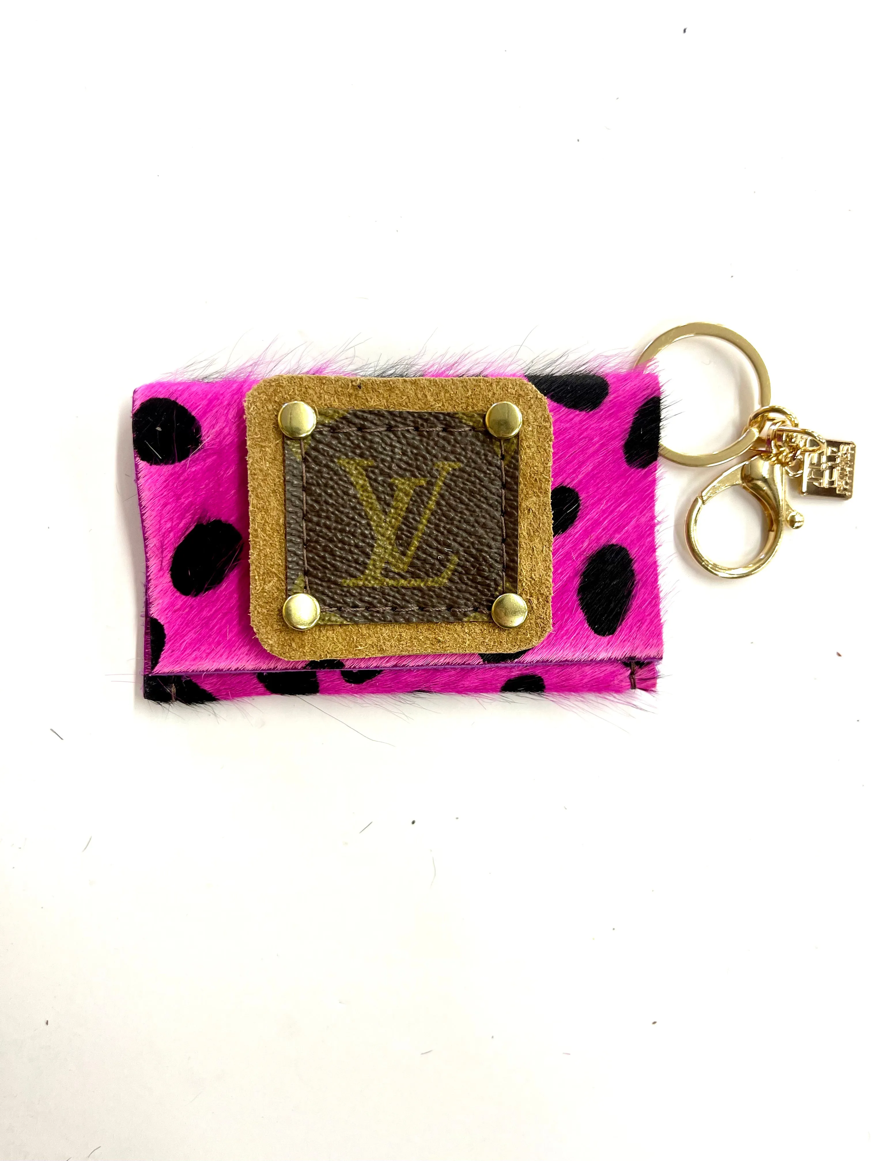 Cardholder  multiple options with LV patch with border in Camel