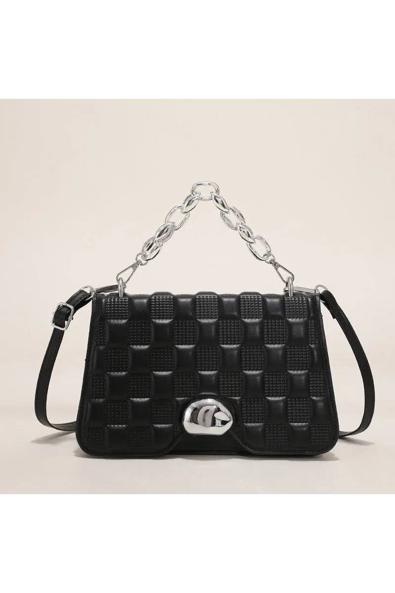 CASUAL EMBOSSED SMALL SQUARE BAG