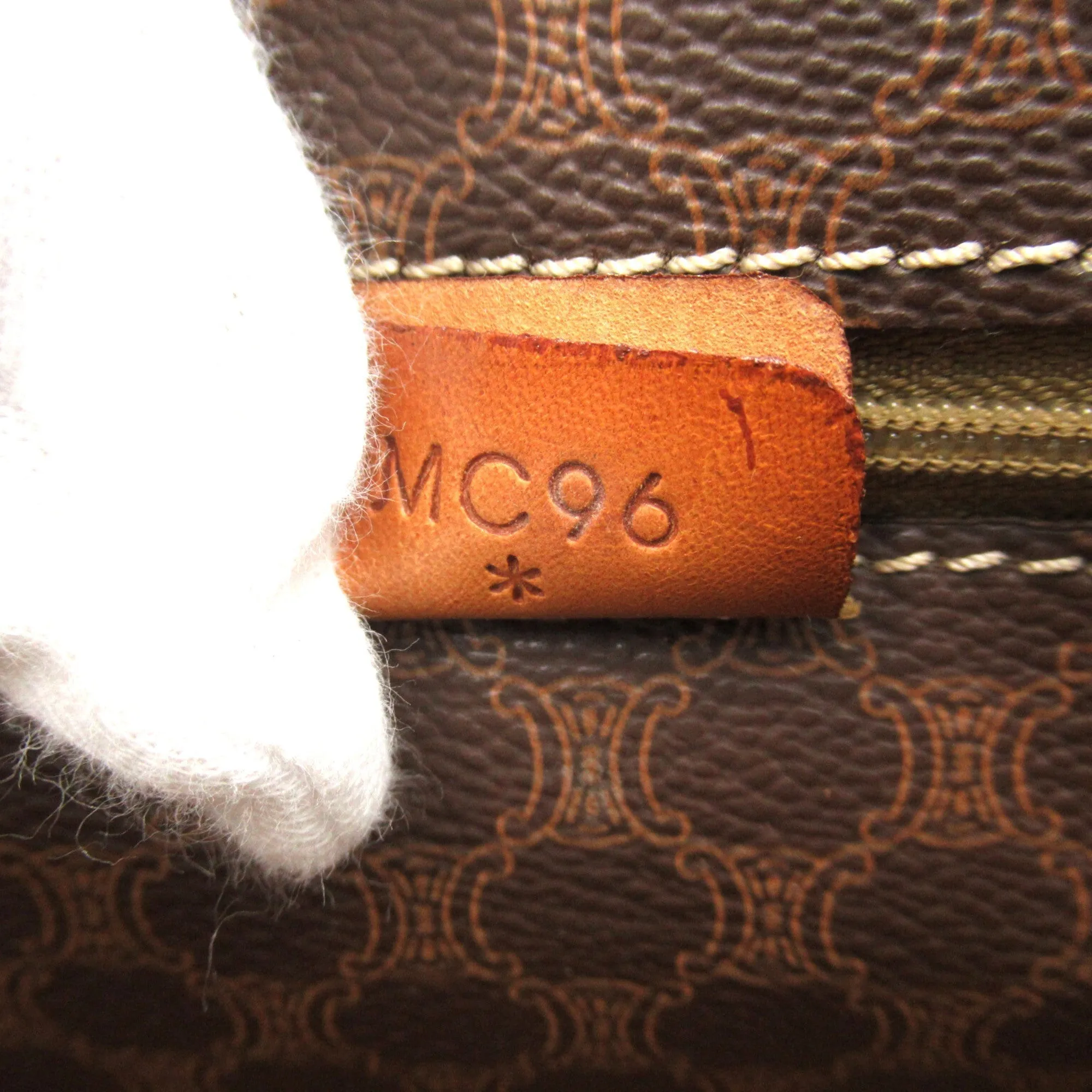 Celine Shoulder Tote Brown PVC coated canvas