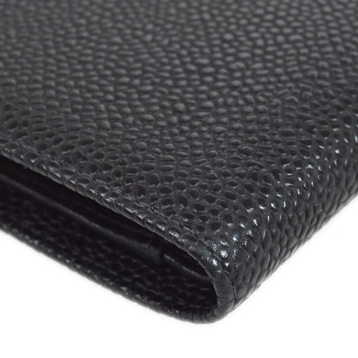 CHANEL 2003-2004 Black Caviar Timeless Long Wallet S07778j