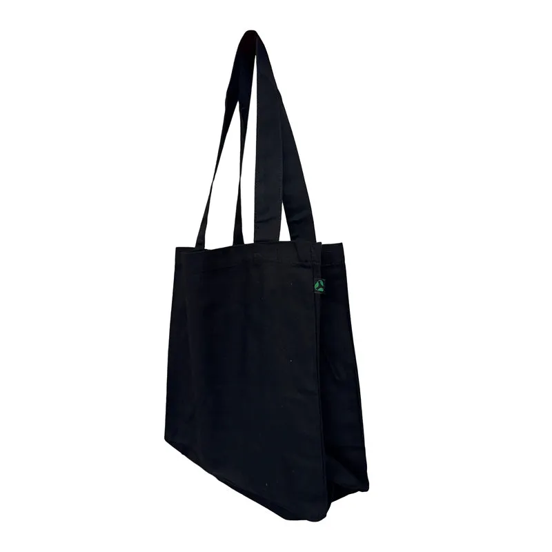 Ecobags Certified Organic Canvas Black Tote Bag with Gusset