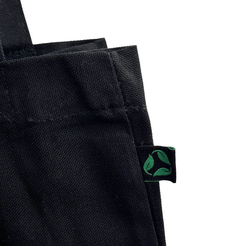 Ecobags Certified Organic Canvas Black Tote Bag with Gusset