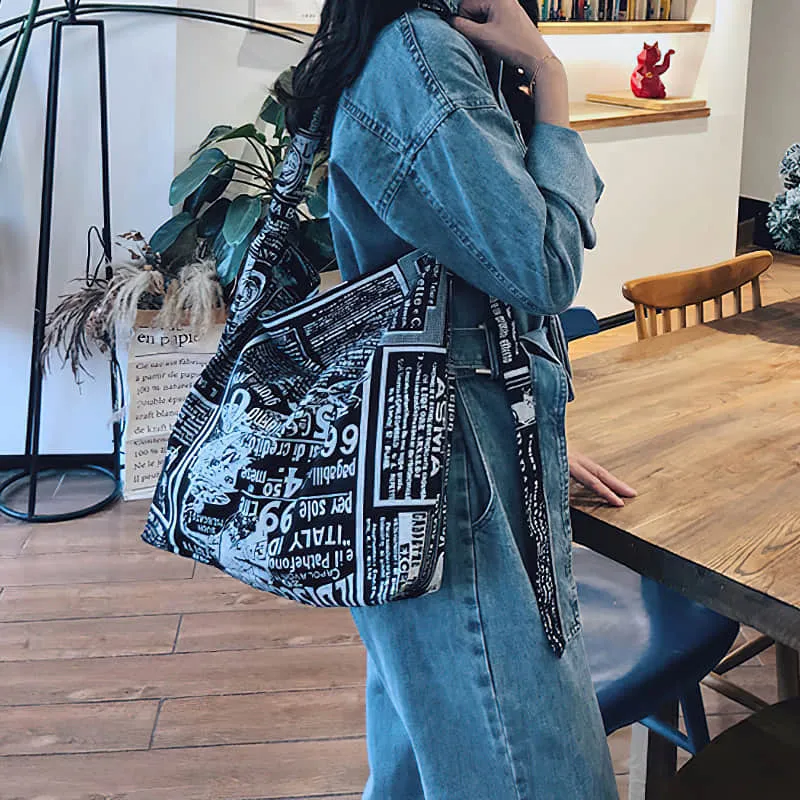 Retro leopard print shoulder bag womens fashion canvas bag