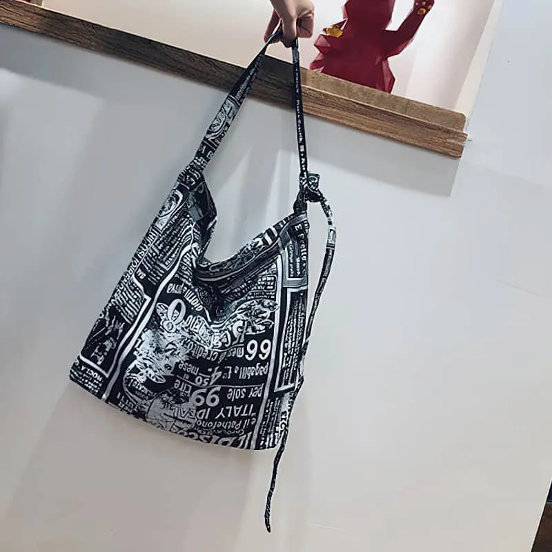 Retro leopard print shoulder bag womens fashion canvas bag