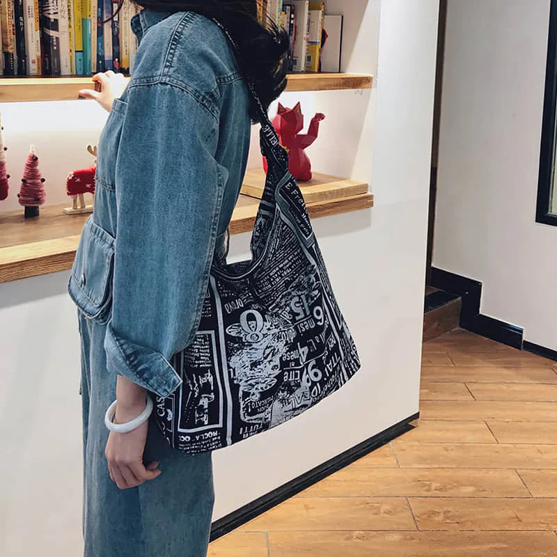 Retro leopard print shoulder bag womens fashion canvas bag