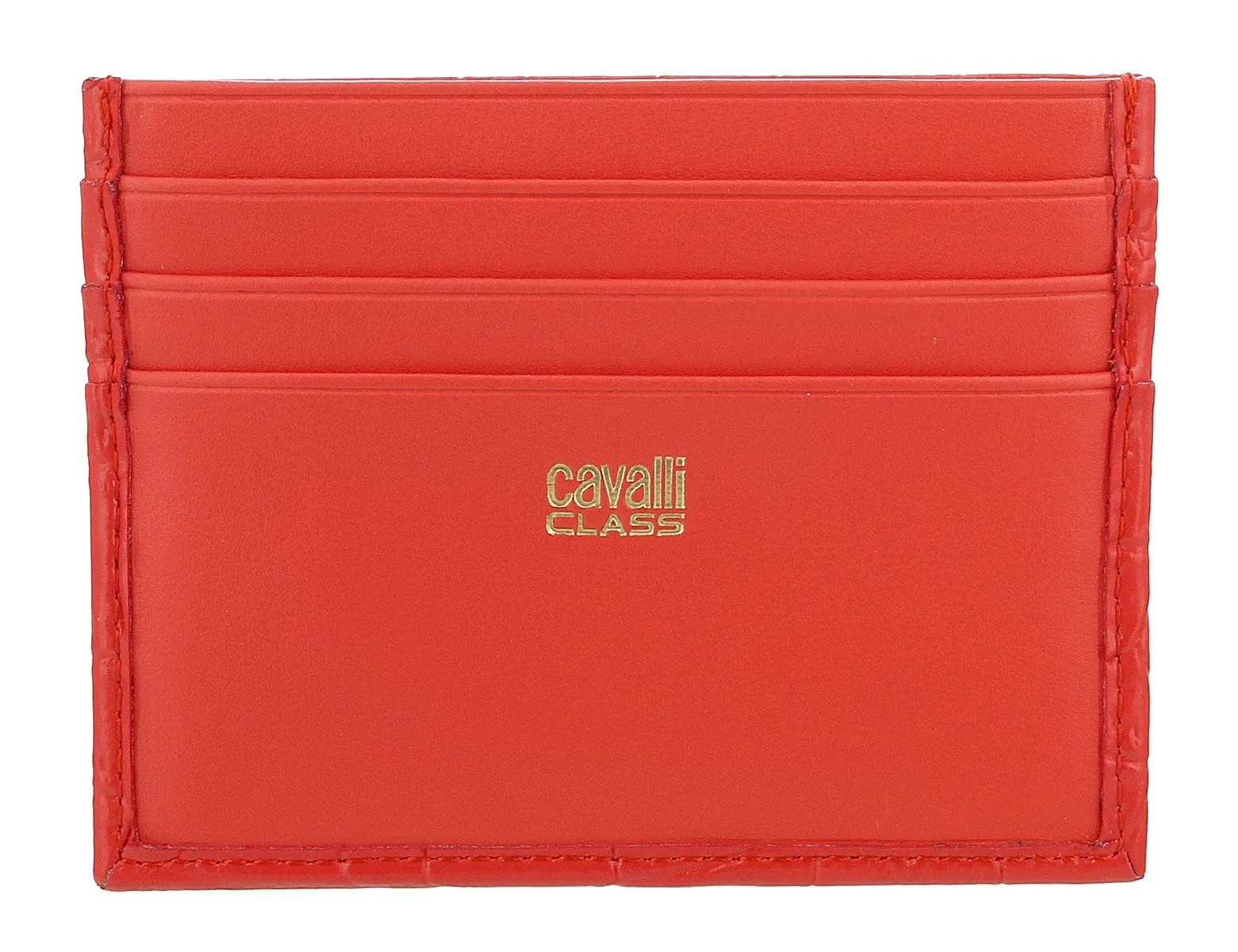 Roberto Cavalli Class Coral Embossed Dolly Credit Card Holder