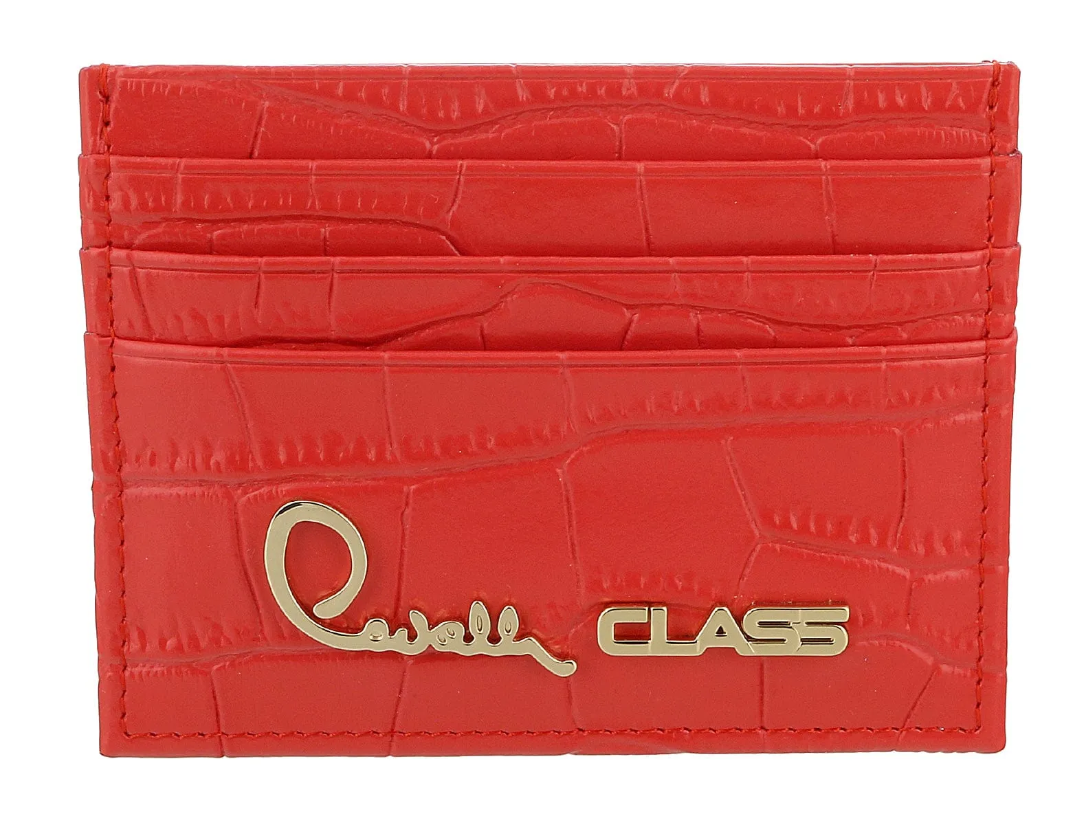 Roberto Cavalli Class Coral Embossed Dolly Credit Card Holder