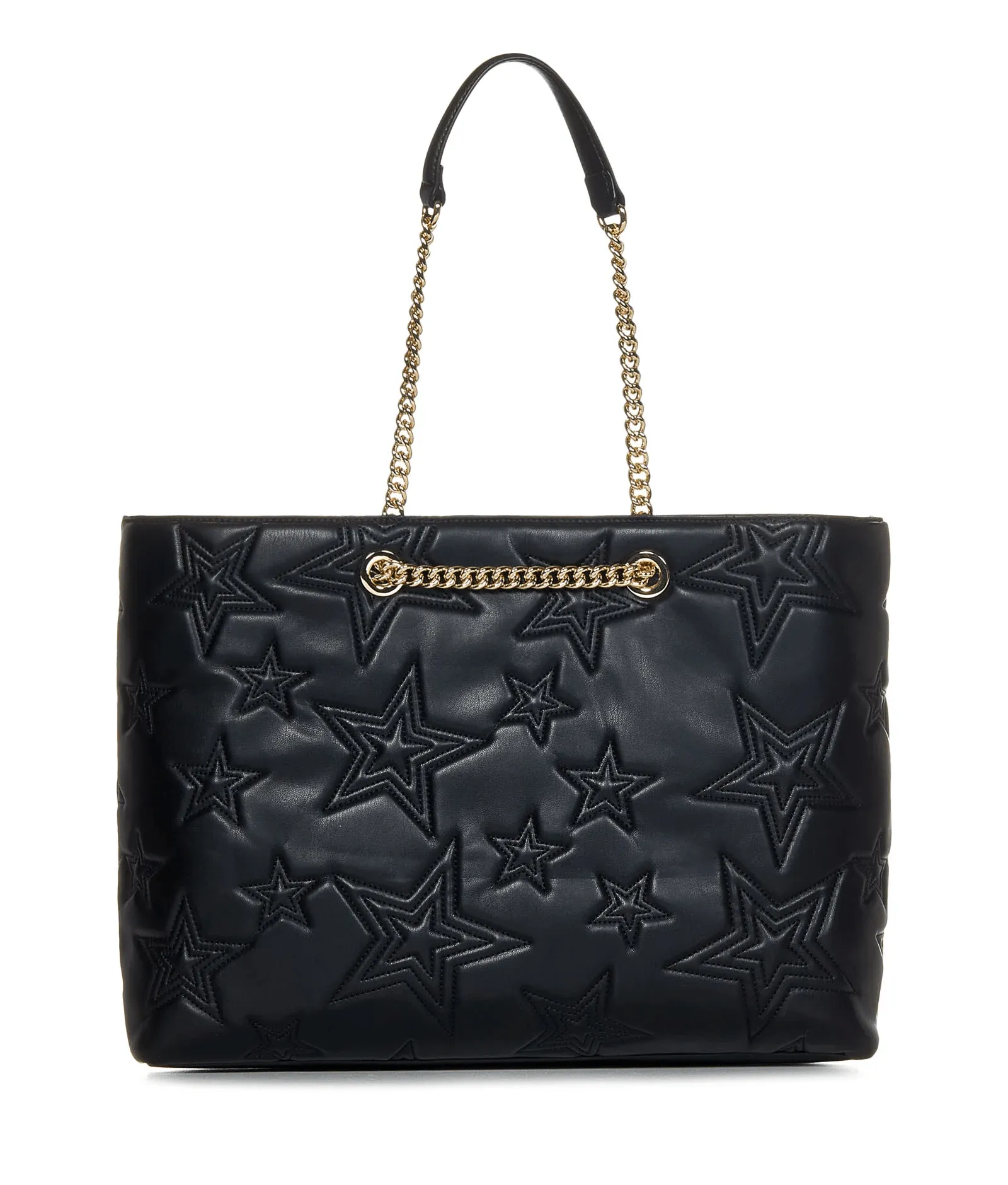 Versace Jeans Couture Black Star Quilted Charm Embellished Shopper Tote Bag